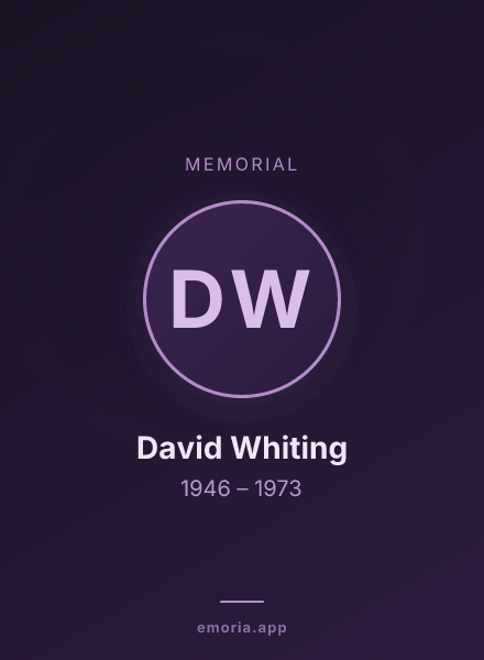 Memorial portrait of David Whiting
