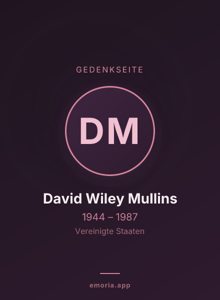 Gedenkportrait von David Wiley Mullins