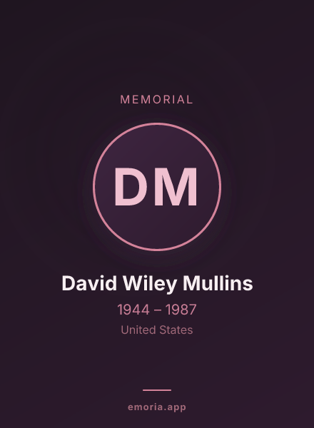 Memorial portrait of David Wiley Mullins
