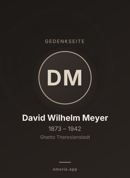 Gedenkportrait von David Wilhelm Meyer