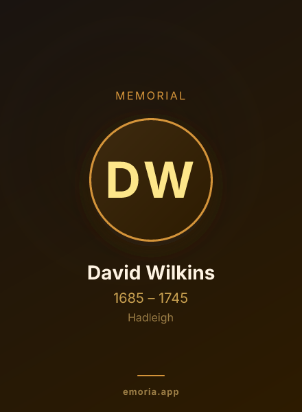 Memorial portrait of David Wilkins