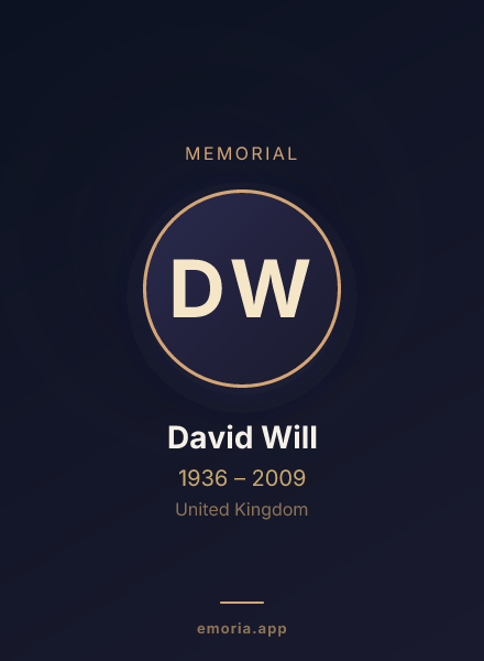 Memorial portrait of David Will