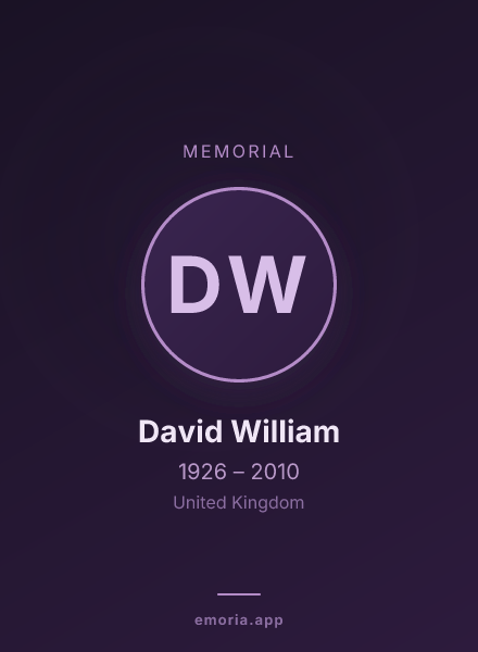 Memorial portrait of David William