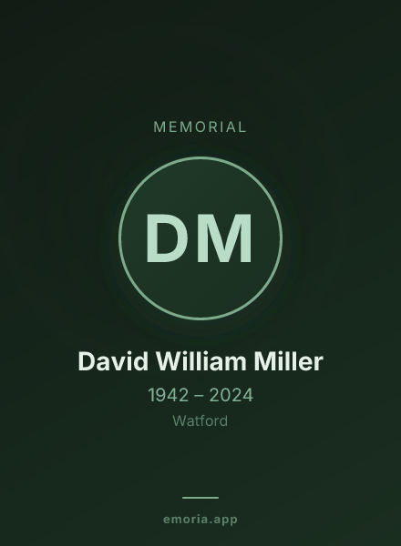 Memorial portrait of David William Miller