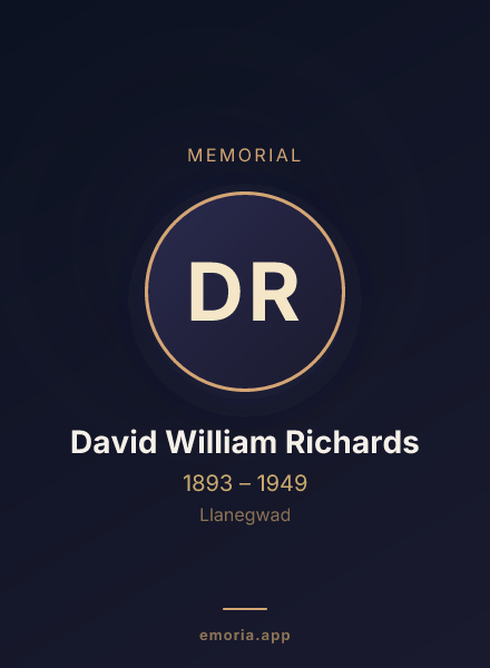 Memorial portrait of David William Richards
