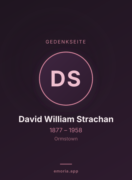 Gedenkportrait von David William Strachan