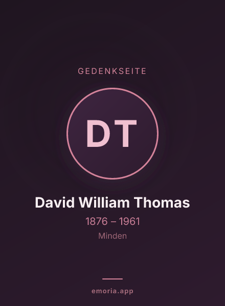 Gedenkportrait von David William Thomas