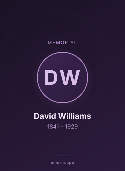 Memorial portrait of David Williams