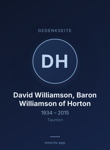 Gedenkportrait von David Williamson, Baron Williamson of Horton