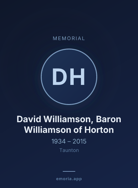 Memorial portrait of David Williamson, Baron Williamson of Horton