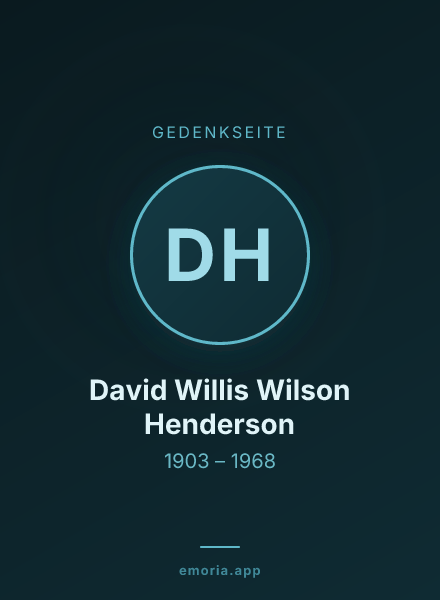 Gedenkportrait von David Willis Wilson Henderson