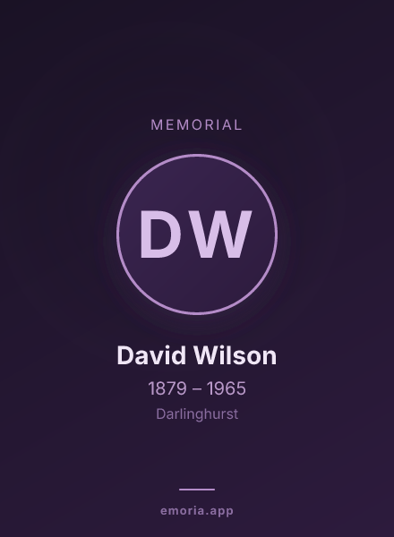 Memorial portrait of David Wilson