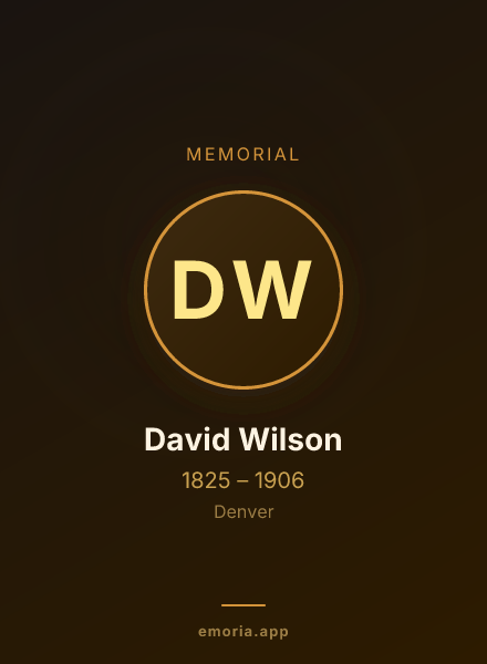 Memorial portrait of David Wilson