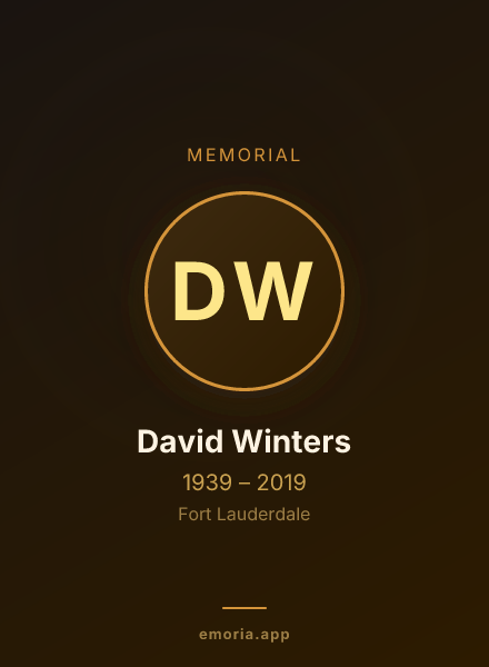 Memorial portrait of David Winters