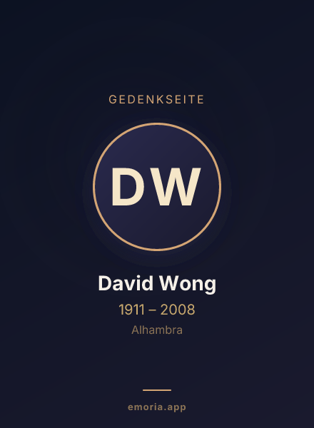 Gedenkportrait von David Wong