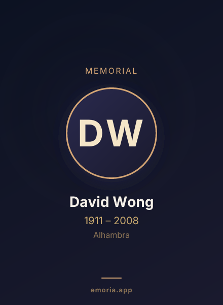 Memorial portrait of David Wong
