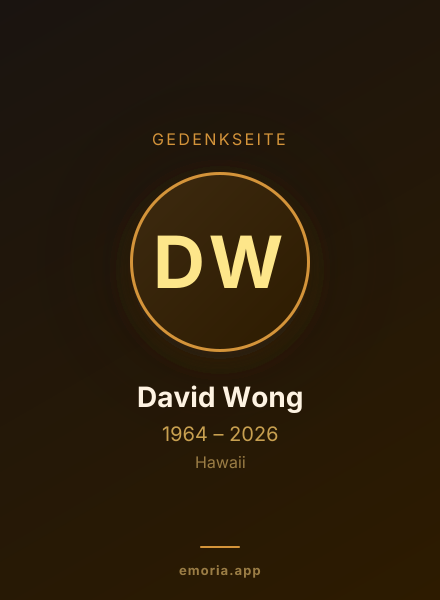 Gedenkportrait von David Wong