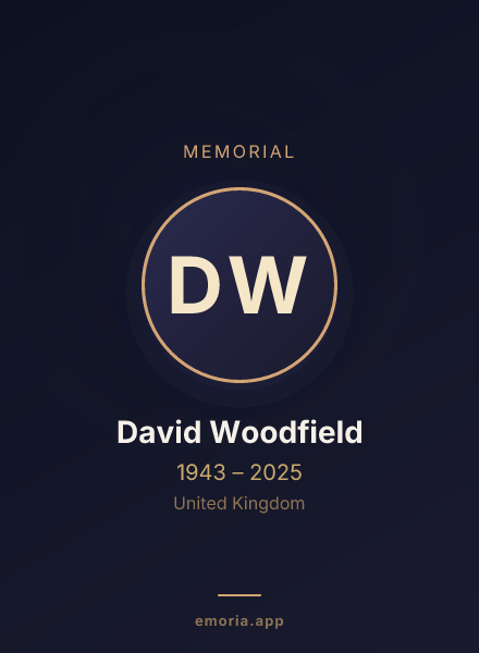 Memorial portrait of David Woodfield