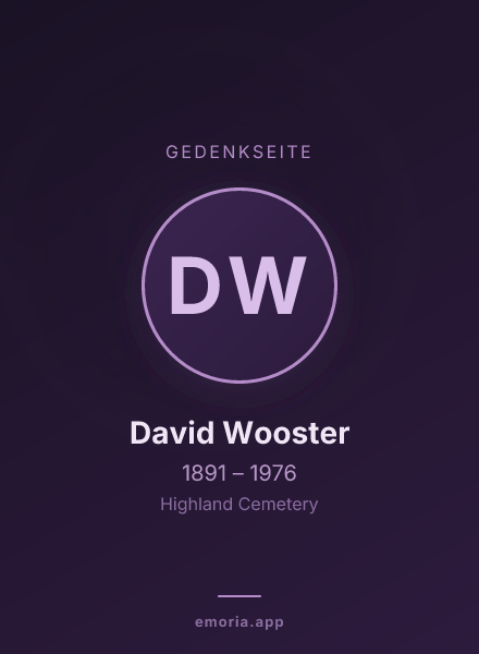 Gedenkportrait von David Wooster