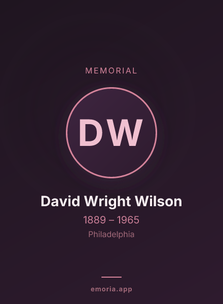 Memorial portrait of David Wright Wilson