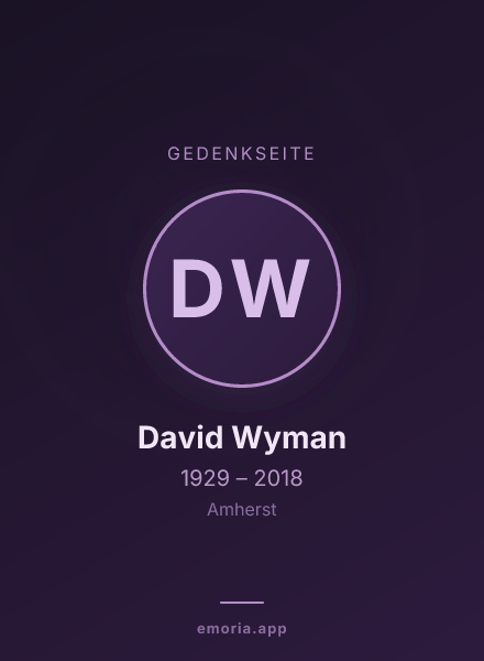Gedenkportrait von David Wyman
