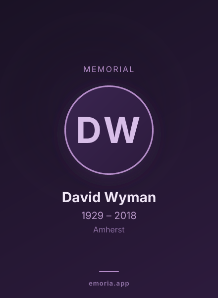 Memorial portrait of David Wyman