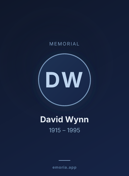 Memorial portrait of David Wynn