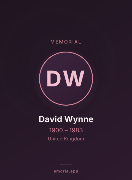 Memorial portrait of David Wynne