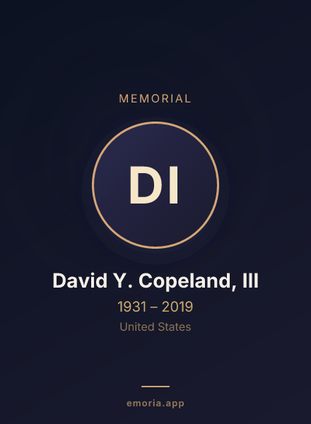 Memorial portrait of David Y. Copeland, III
