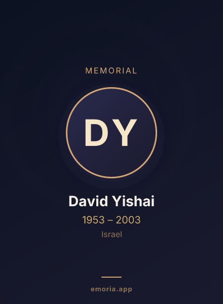 Memorial portrait of David Yishai