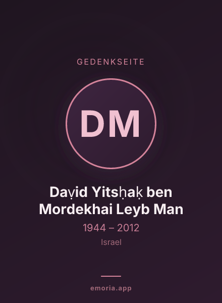 Gedenkportrait von Daṿid Yitsḥaḳ ben Mordekhai Leyb Man