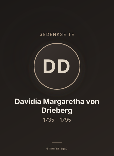 Gedenkportrait von Davidia Margaretha von Drieberg