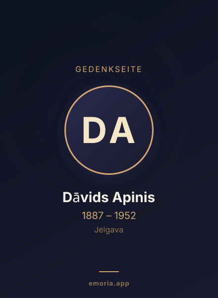 Gedenkportrait von Dāvids Apinis