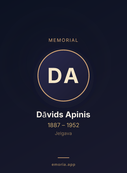 Memorial portrait of Dāvids Apinis