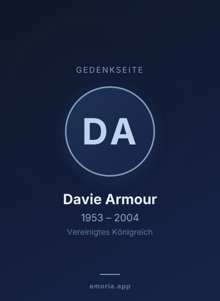 Gedenkportrait von Davie Armour