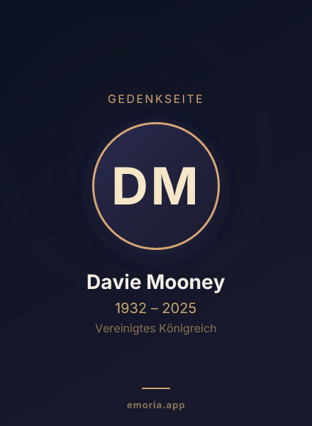 Gedenkportrait von Davie Mooney