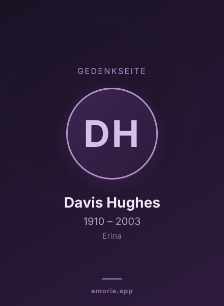 Gedenkportrait von Davis Hughes