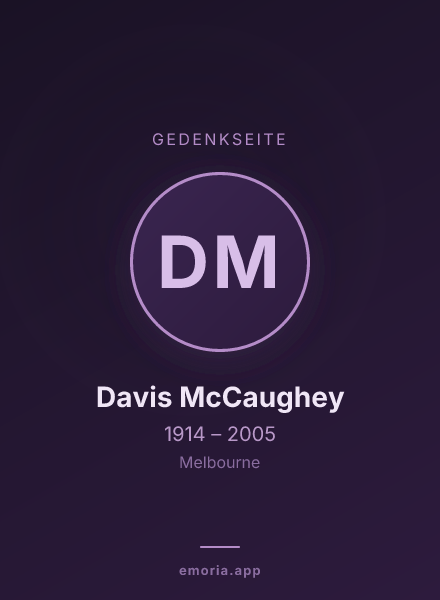 Gedenkportrait von Davis McCaughey
