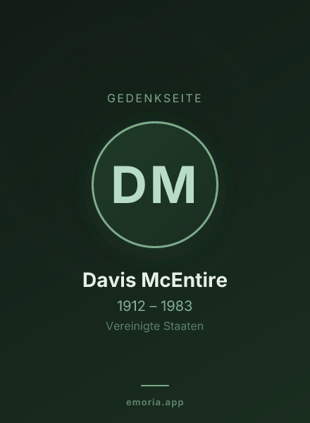 Gedenkportrait von Davis McEntire