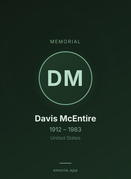 Memorial portrait of Davis McEntire