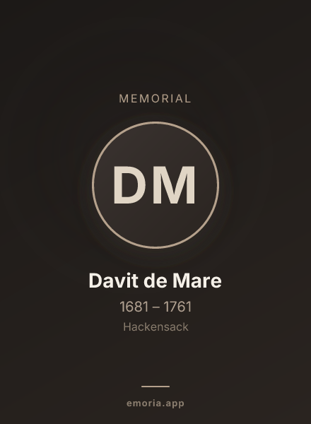 Memorial portrait of Davit de Mare