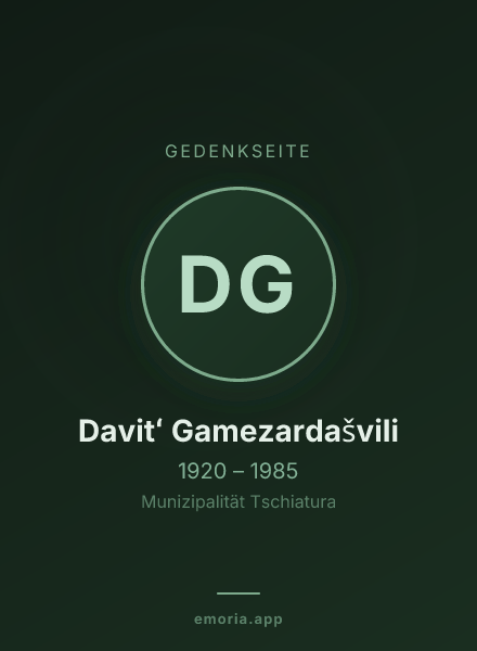 Gedenkportrait von Davitʻ Gamezardašvili