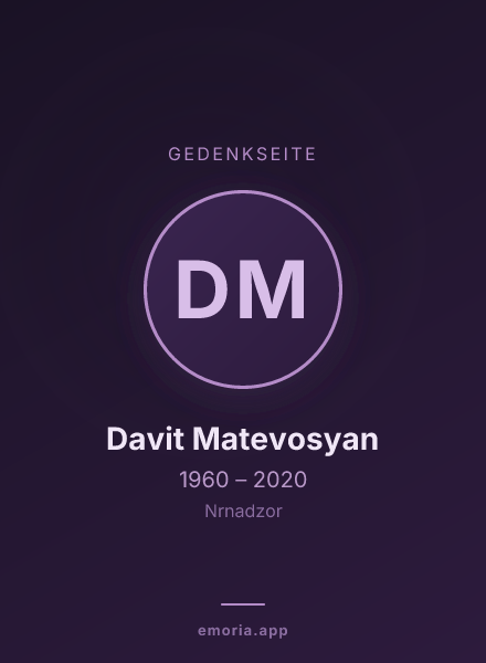Gedenkportrait von Davit Matevosyan