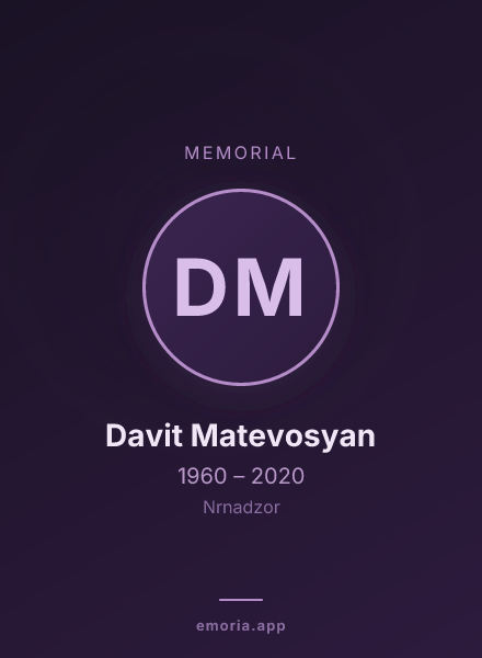 Memorial portrait of Davit Matevosyan