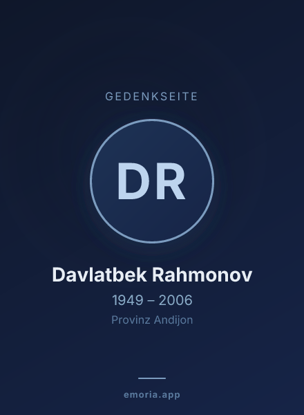 Gedenkportrait von Davlatbek Rahmonov