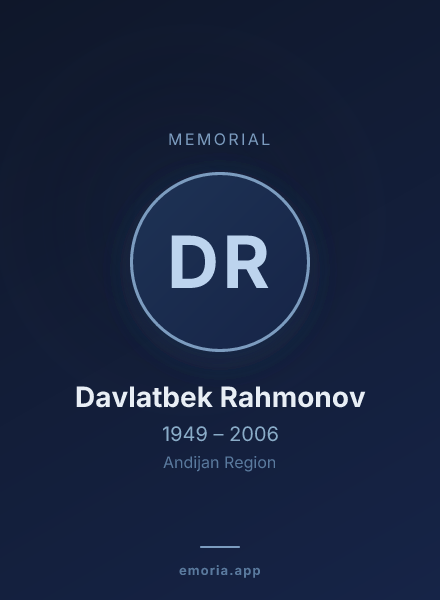 Memorial portrait of Davlatbek Rahmonov