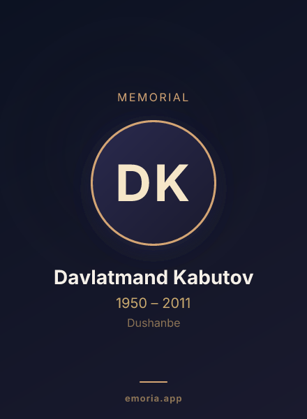 Memorial portrait of Davlatmand Kabutov