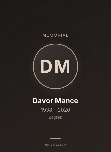 Memorial portrait of Davor Mance