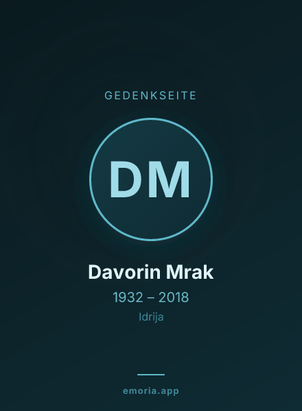 Gedenkportrait von Davorin Mrak