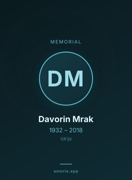 Memorial portrait of Davorin Mrak